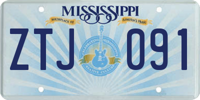 MS license plate ZTJ091