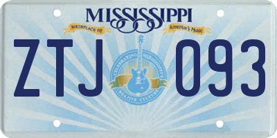 MS license plate ZTJ093