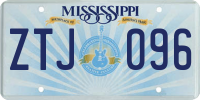 MS license plate ZTJ096