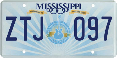 MS license plate ZTJ097