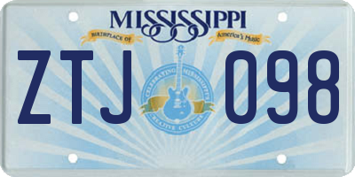 MS license plate ZTJ098