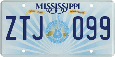 MS license plate ZTJ099