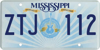 MS license plate ZTJ112