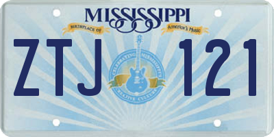 MS license plate ZTJ121