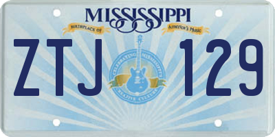 MS license plate ZTJ129