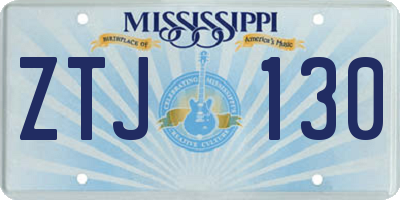 MS license plate ZTJ130