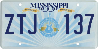 MS license plate ZTJ137