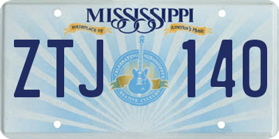 MS license plate ZTJ140