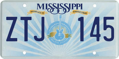 MS license plate ZTJ145
