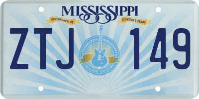 MS license plate ZTJ149