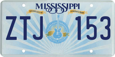 MS license plate ZTJ153