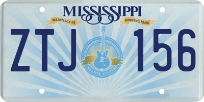 MS license plate ZTJ156