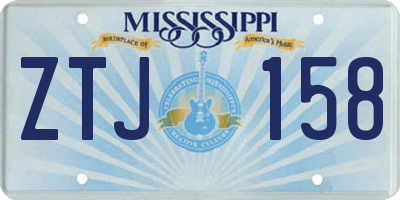 MS license plate ZTJ158