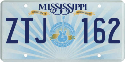 MS license plate ZTJ162