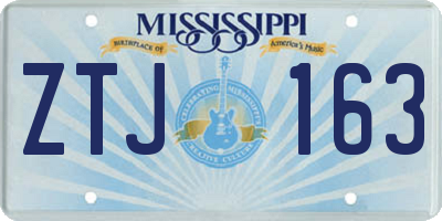 MS license plate ZTJ163
