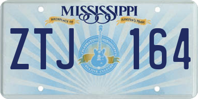MS license plate ZTJ164
