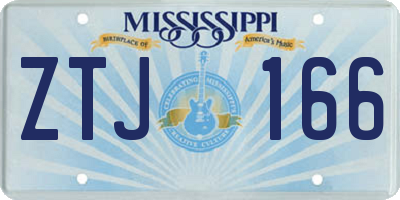 MS license plate ZTJ166