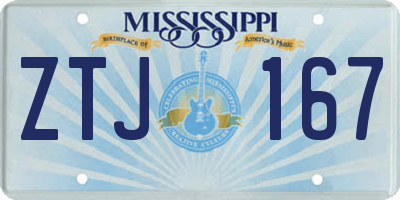 MS license plate ZTJ167