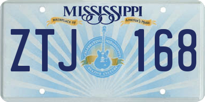 MS license plate ZTJ168