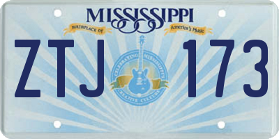 MS license plate ZTJ173