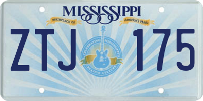 MS license plate ZTJ175