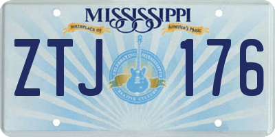 MS license plate ZTJ176