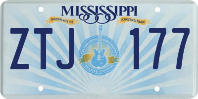 MS license plate ZTJ177