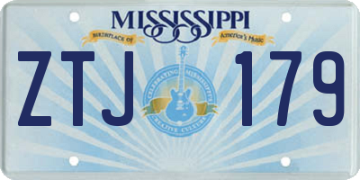 MS license plate ZTJ179
