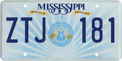 MS license plate ZTJ181