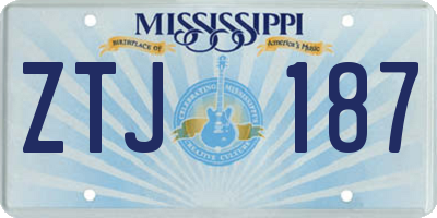 MS license plate ZTJ187