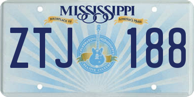 MS license plate ZTJ188