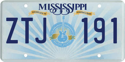 MS license plate ZTJ191