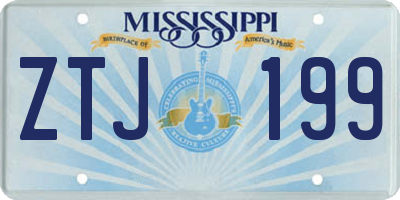 MS license plate ZTJ199