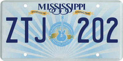 MS license plate ZTJ202