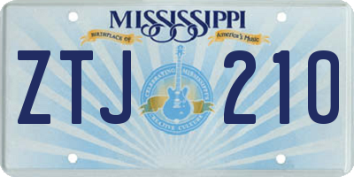 MS license plate ZTJ210