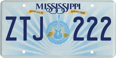MS license plate ZTJ222
