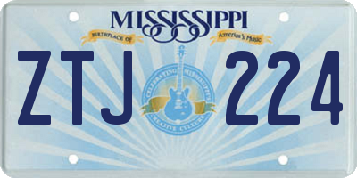 MS license plate ZTJ224