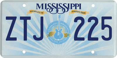 MS license plate ZTJ225