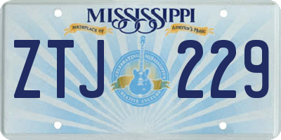 MS license plate ZTJ229