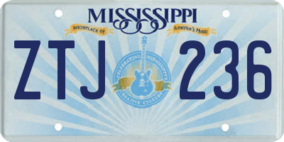 MS license plate ZTJ236