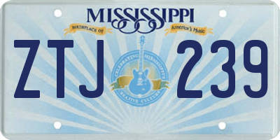 MS license plate ZTJ239