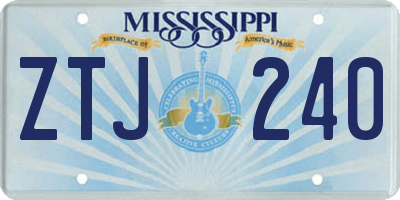 MS license plate ZTJ240