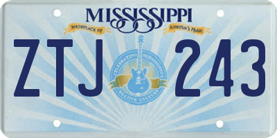MS license plate ZTJ243