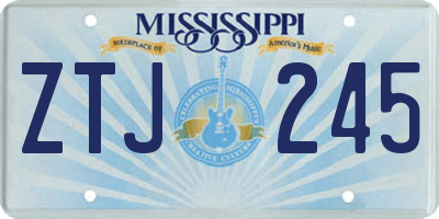 MS license plate ZTJ245