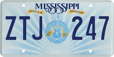 MS license plate ZTJ247