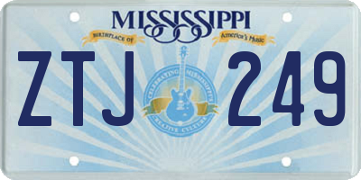 MS license plate ZTJ249