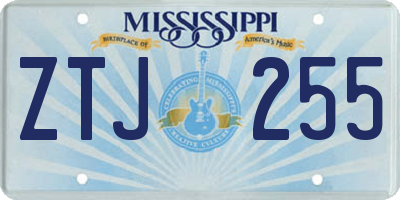 MS license plate ZTJ255