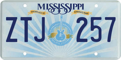 MS license plate ZTJ257
