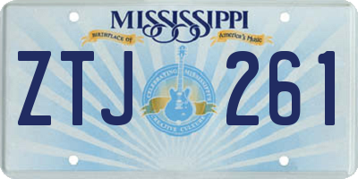 MS license plate ZTJ261