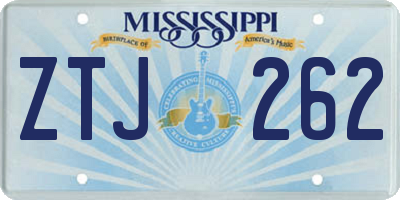 MS license plate ZTJ262